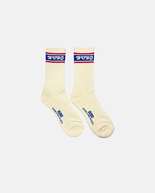 The Bubo Sock: Beige | Navy blue-RED