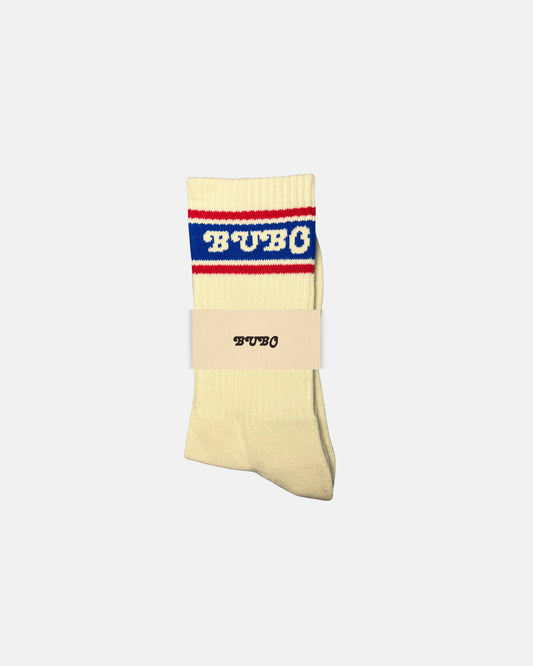 The Bubo Sock: Beige | Navy blue-RED
